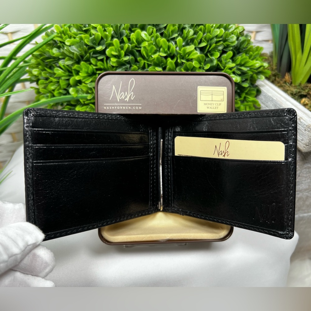 NIB- Patricia Nash Men’s Money Clip Wallet in Black, Heritage Collection - Picture 5 of 6